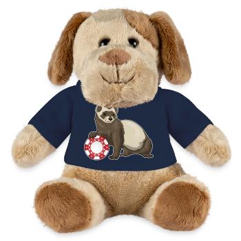Ferret Poker Jetons de Poker - Chien en peluche Helge MiniFeet® - bleu marine - Devant