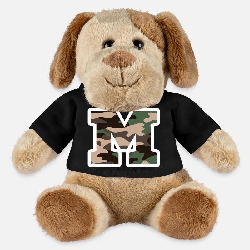 lettre M camouflage militaire-idée cadeau - Chien en peluche Helge MiniFeet® - noir