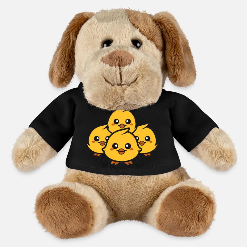 poussin - Chien en peluche Helge MiniFeet® - noir
