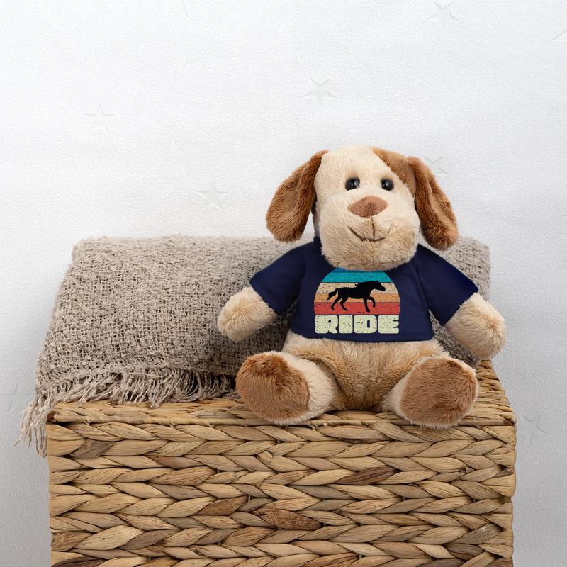 Coucher de soleil vintage avec cheval noir Chien en peluche Helge MiniFeet®