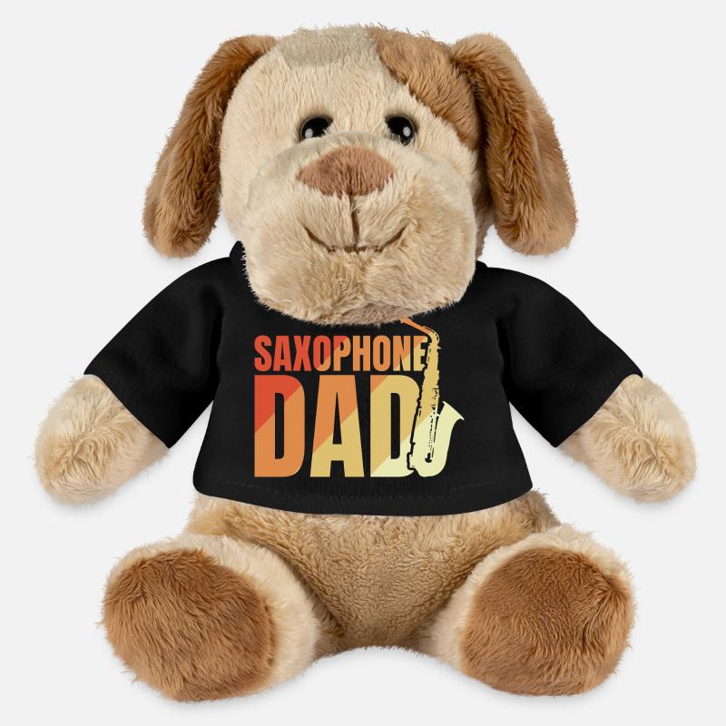 Saxophone Papa - Chien en peluche Helge MiniFeet® - noir