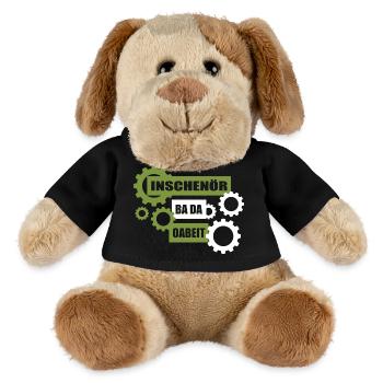 Inschenör ba da Oabeit, engineer at work - MiniFeet® Dog Helge - black - Front