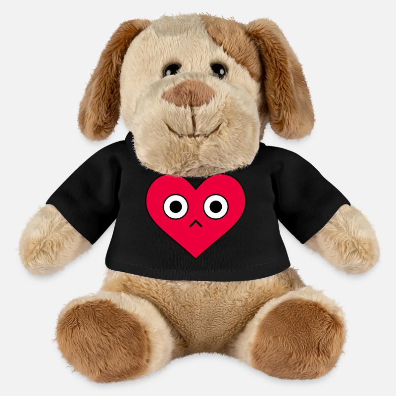 Rotes Herz Gesicht Valentinstag Liebe - MiniFeet® Hund Helge - Schwarz