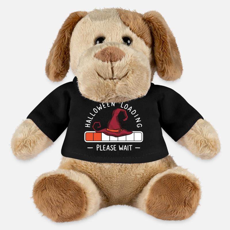 Hexenhut Spruch Halloween Loading Please Wait - MiniFeet® Hund Helge - Schwarz