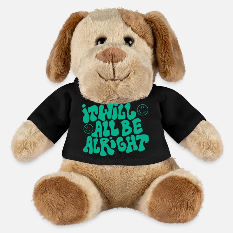 Spruch „It will all be alright“ - MiniFeet® Hund Helge - Schwarz