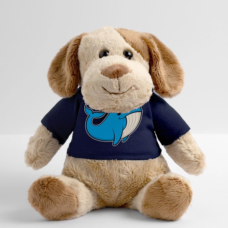 Image joyeuse d’une baleine bleue Chien en peluche Helge MiniFeet®