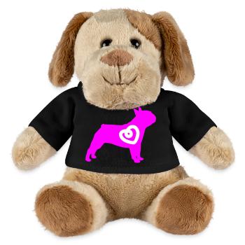 Mops Silhouette Herz Hunde Fan Liebe Love mögen - MiniFeet® Hund Helge - Schwarz - Vorne