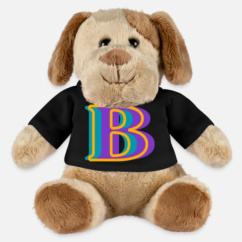 Mehrfarbiger Buchstabe b - originelle Geschenkidee - MiniFeet® Hund Helge - Schwarz