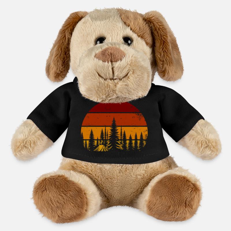 Retro Sunset in the Forest – Camping Vibes - MiniFeet® Dog Helge - black