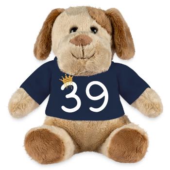 Royal number 39 with gold crown - MiniFeet® Dog Helge - french navy - Front