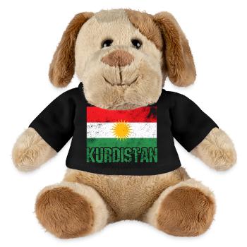 Kurdisches Friedenssymbol mit Kurdistan Kurden  - MiniFeet® Hund Helge - Schwarz - Vorne