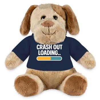 Crash Out Chargement Barre de progression Drôle de dicton - Chien en peluche Helge MiniFeet® - bleu marine - Devant