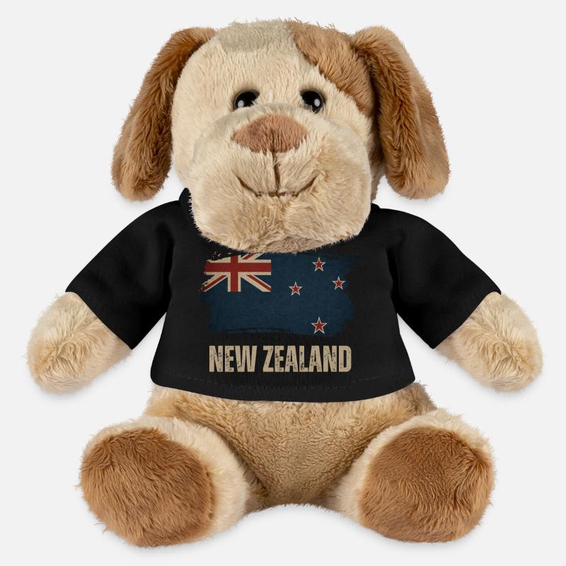 Grunge Neuseeland Flagge - MiniFeet® Hund Helge - Schwarz