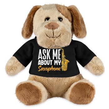 Jazz Ask Me About My Saxophone Lustiger - MiniFeet® Hund Helge - Schwarz - Vorne