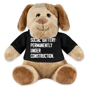 Social Battery: Permanently Under Construction - MiniFeet® Dog Helge - black - Front