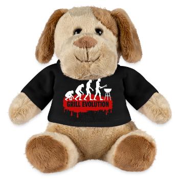 Grill Evolution Lustiger Grillmeister Spruch - MiniFeet® Hund Helge - Schwarz - Vorne