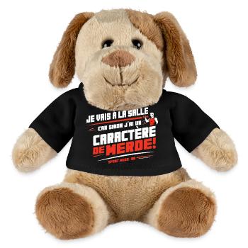 Je vais à la salle sinon j’ai un caractère de - Chien en peluche Helge MiniFeet® - noir - Devant