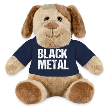 Black Metal Distressed Text - MiniFeet® Dog Helge - french navy - Front