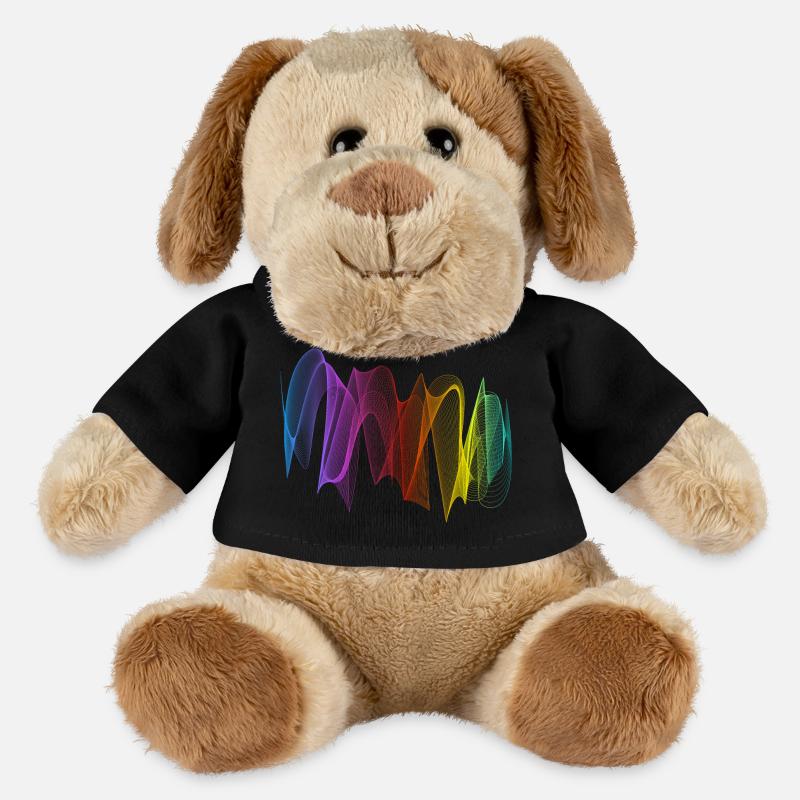 Lignes abstraites Design 07 - Chien en peluche Helge MiniFeet® - noir