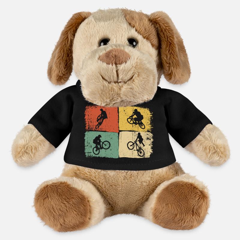 Silhouettes de quad sur blocs de couleur - Chien en peluche Helge MiniFeet® - noir