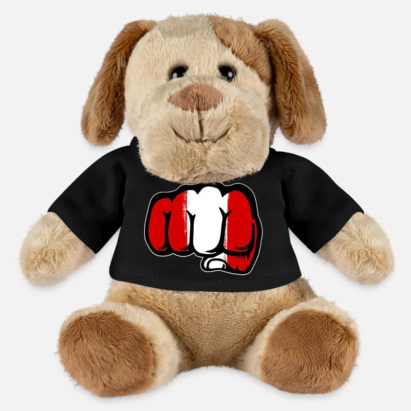 Peru Flagge Faust Hand - MiniFeet® Hund Helge - Schwarz