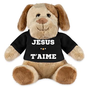 JÉSUS CHRIST T'AIME - Chien en peluche Helge MiniFeet® - noir - Devant