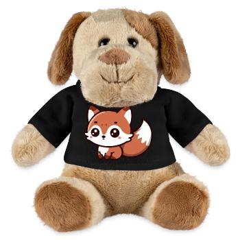 Flauschiger Genuss: Chibi Fuchs Charm - MiniFeet® Hund Helge - Schwarz - Vorne