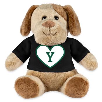 Lettre y cœur sport tendance vert - idée cadeau - Chien en peluche Helge MiniFeet® - noir - Devant
