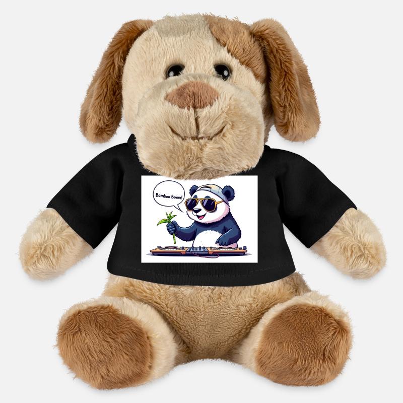 DJ Panda with Goggles and Bamboo Stick - MiniFeet® Dog Helge - black