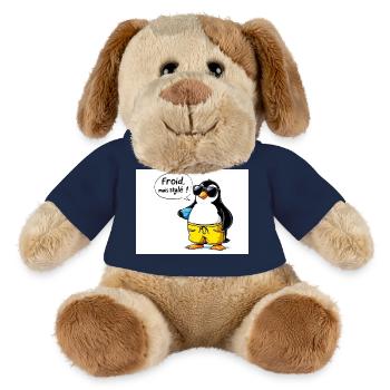 Stylish penguin sleeve with glasses - MiniFeet® Dog Helge - french navy - Front