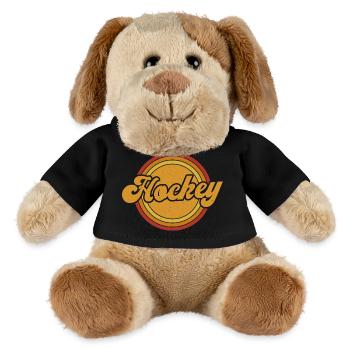 Eishockey Hockey Eishockeyspieler Geschenk  - MiniFeet® Hund Helge - Schwarz - Vorne