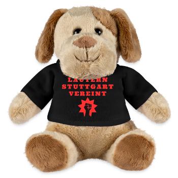 Kaiserslautern und Stuttgart vereint - MiniFeet® Hund Helge - Schwarz - Vorne