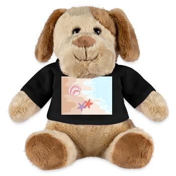 Summer beach starfish and shells - MiniFeet® Dog Helge - black - Front