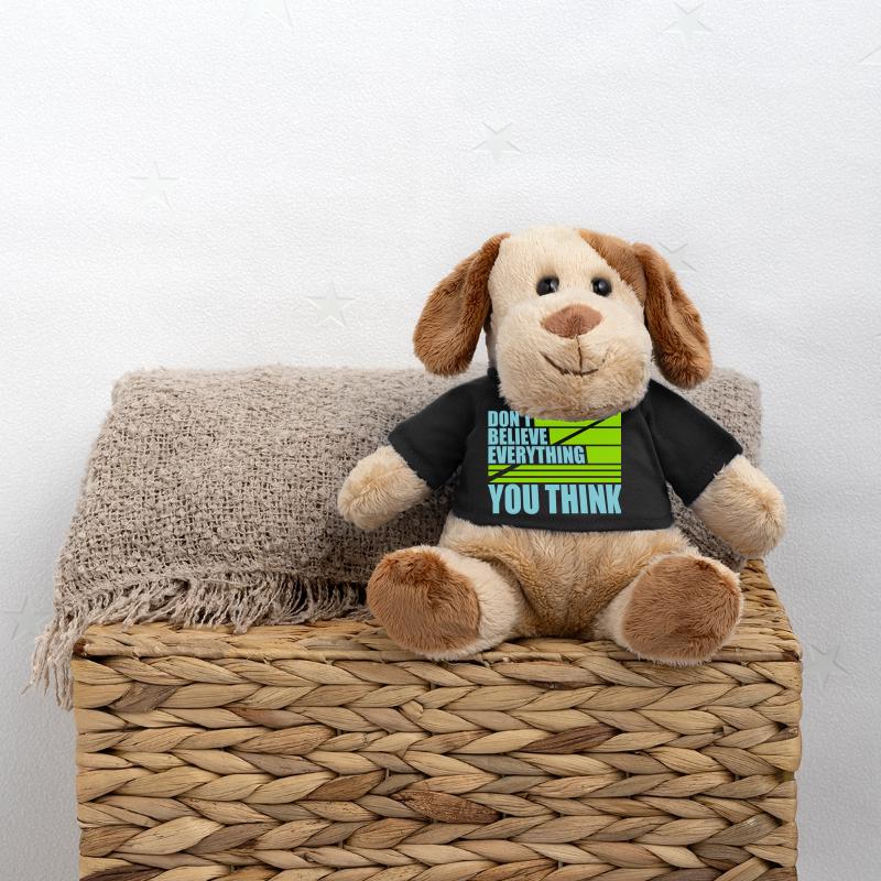 Don't Believe Everything You Think Spruch Weisheit MiniFeet® Hund Helge
