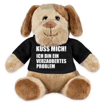 Embrasse-moi, je suis un problème enchanté - Chien en peluche Helge MiniFeet® - noir - Devant