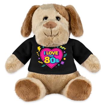 80s Retro Heart Neon Design - MiniFeet® Dog Helge - black - Front