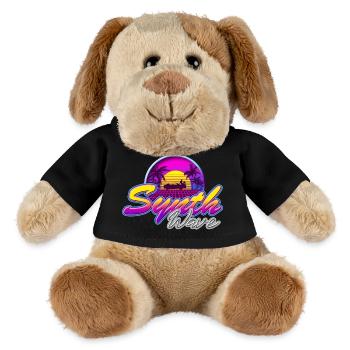 Synth-Wave Music Neon-Vibe Electrowave sunset - Chien en peluche Helge MiniFeet® - noir - Devant