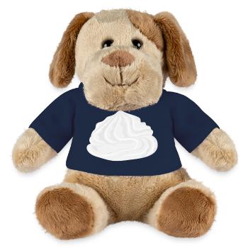 snow-white delicious cream hood for garnissing - MiniFeet® Dog Helge - french navy - Front