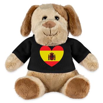 Drapeau du cœur de l’Espagne - Chien en peluche Helge MiniFeet® - noir - Devant