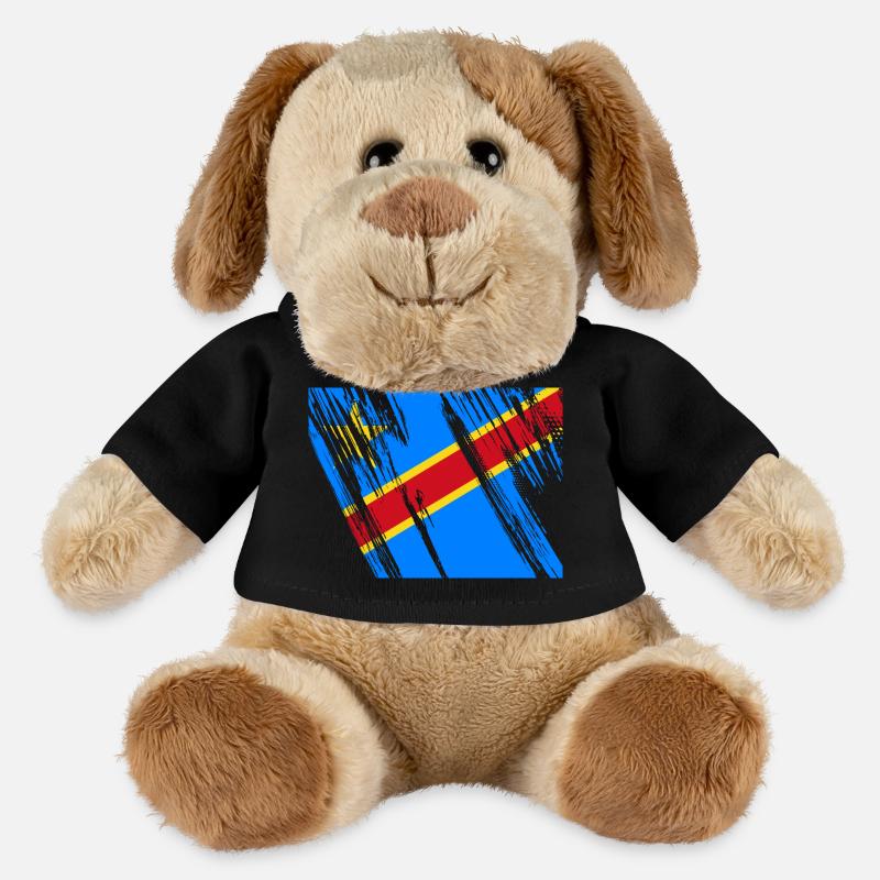 Drapeau du Congo - Chien en peluche Helge MiniFeet® - noir