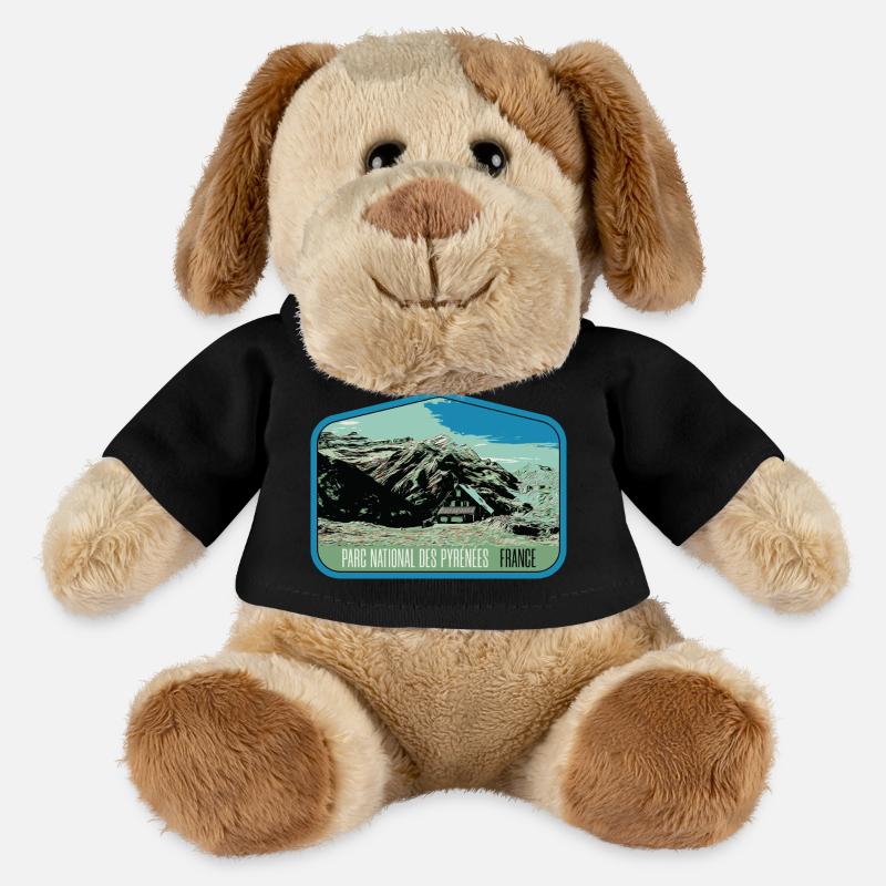 Pyrenäen-Landschafts-Wappenschild: Authentische Natur - MiniFeet® Hund Helge - Schwarz