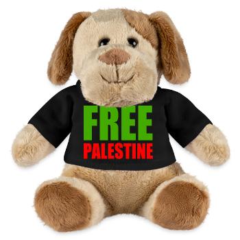 Free palestine - Chien en peluche Helge MiniFeet® - noir - Devant