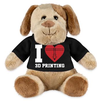 3D Drucker 3D Druck - MiniFeet® Hund Helge - Schwarz - Vorne