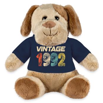 Vintage 1992 Retro - Best-seller - Chien en peluche Helge MiniFeet® - bleu marine - Devant