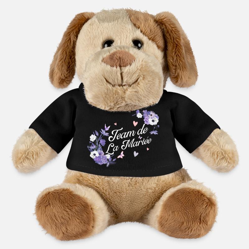 Lila Blumen Braut Team - MiniFeet® Hund Helge - Schwarz