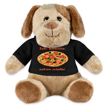 Lebendige Pizza mit frischen Zutaten - MiniFeet® Hund Helge - Schwarz - Vorne