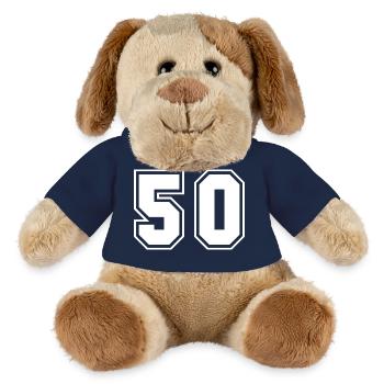 50 blocs style noir et blanc - Chien en peluche Helge MiniFeet® - bleu marine - Devant