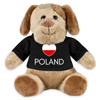 Herz mit polnischer Flagge, polnischer Stolz - MiniFeet® Hund Helge - Schwarz - Vorne