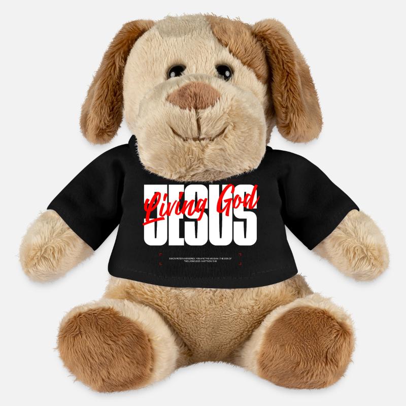 Lebender Gott Typografie Tee - MiniFeet® Hund Helge - Schwarz
