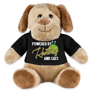 Powered by Knitting and Cats Humor Life - MiniFeet® Hund Helge - Schwarz - Vorne